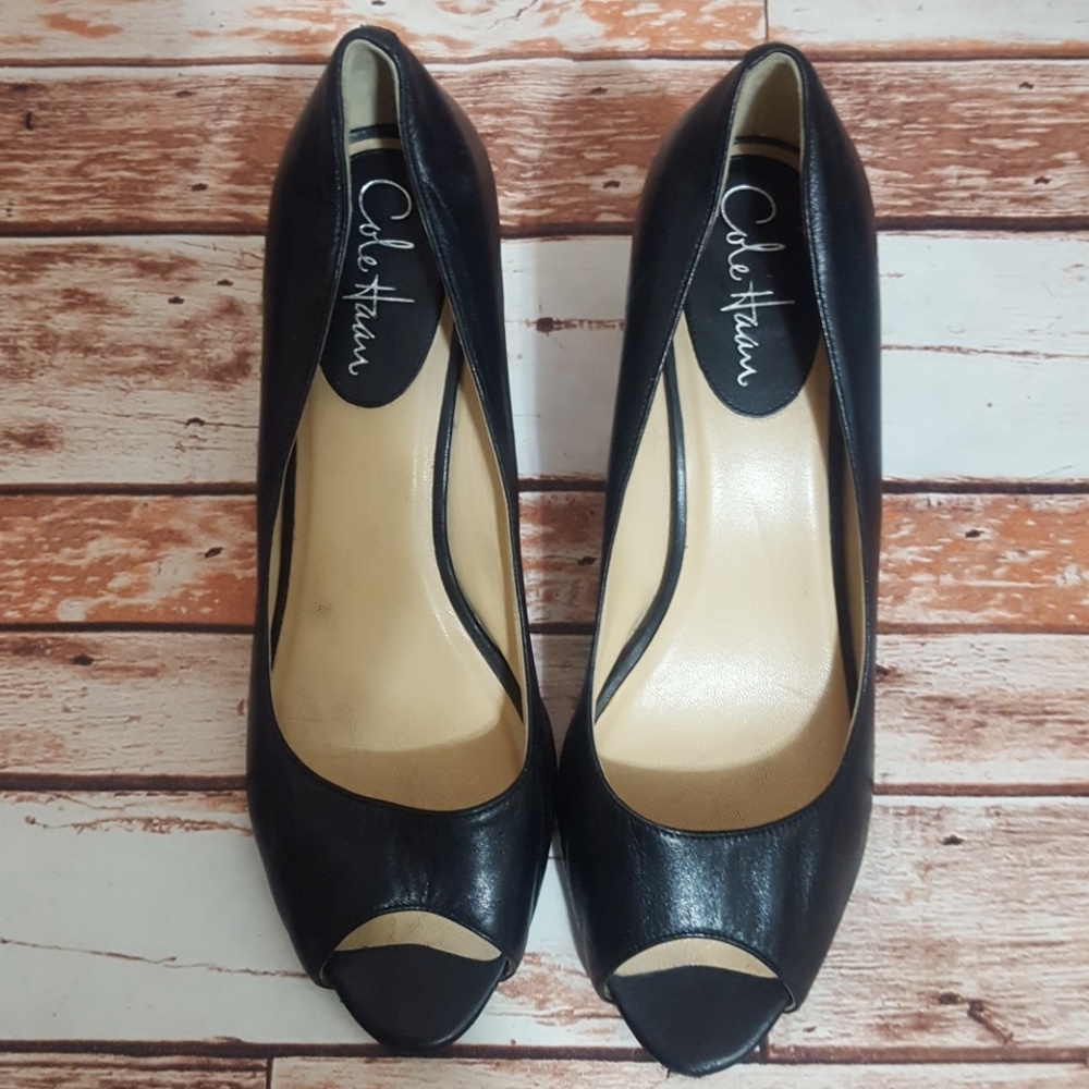 Cole Haan Women's Black Open Toe Pumps